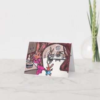 Ett kaninkort för mamma eller farmödrar tack kort