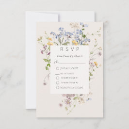 Ett känsligt Boho Wildblommes svarskort OSA Kort