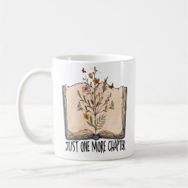 Ett kapitel till, bok vild, blommor, fjäril kaffemugg
