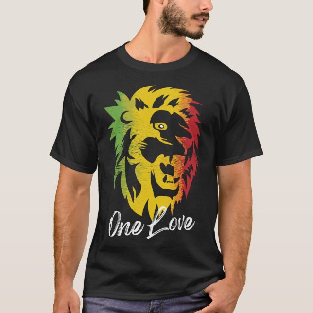 Ett Kärlek-Jamaican-folk T Shirt (Framsida)