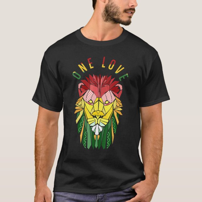 Ett Kärlek-Jamaican-folk T Shirt (Framsida)