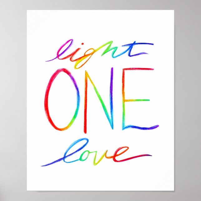 Ett Kärlek och lätt inspirerande Ord Art Poster (Framsidan)