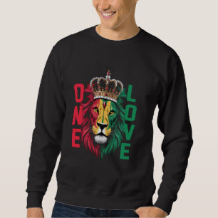 Ett Kärlek Rasta Lejona Jamaican Pride Reggae Afri Lång Ärmad Tröja