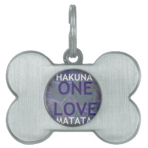 Ett kärleks Hakuna Matata Swahili Blå Grå Abstrakt Namnbricka Husdjur
