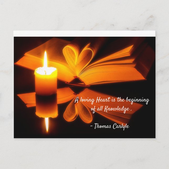 Ett kärleksfullt hjärta är början på all kunskap. vykort (Framsida)