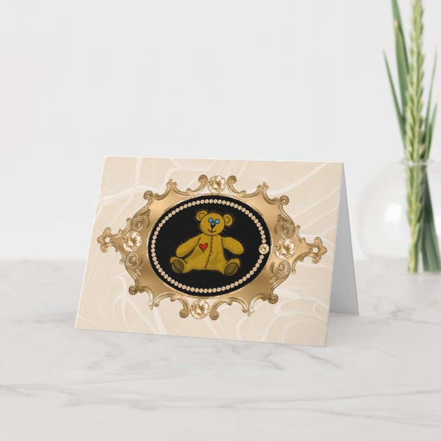 Ett kärlekskort med nallebjörn kort (Framsida)