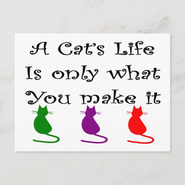 Ett kattliv är bara det du gör... vykort (Framsida)