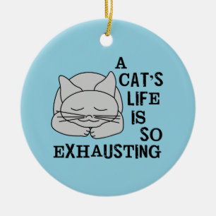 Ett kattliv julgransprydnad keramik