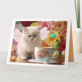 Ett Kitten- och Friend Foleting Card Kort