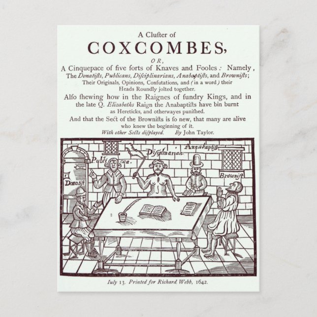 Ett kluster av Coxcombes' av John Taylor Vykort (Framsida)