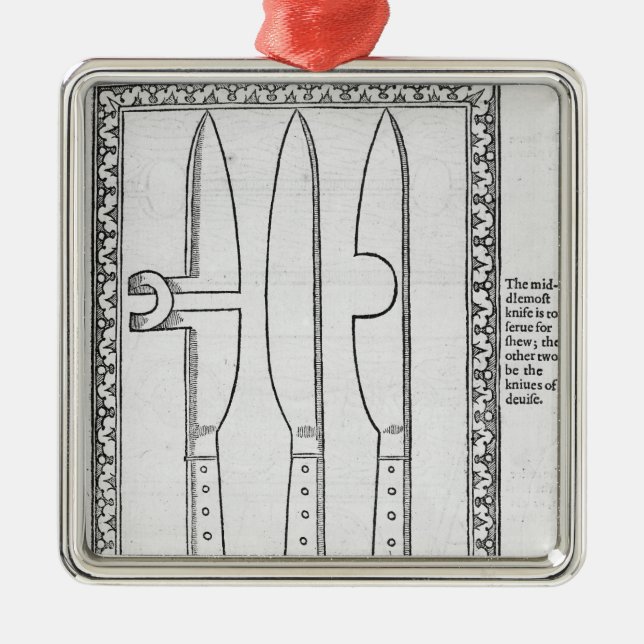 Ett knivartrick julgransprydnad metall (Framsidan)