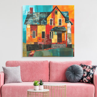 Ett kollage bestående av delar och struktur canvastryck