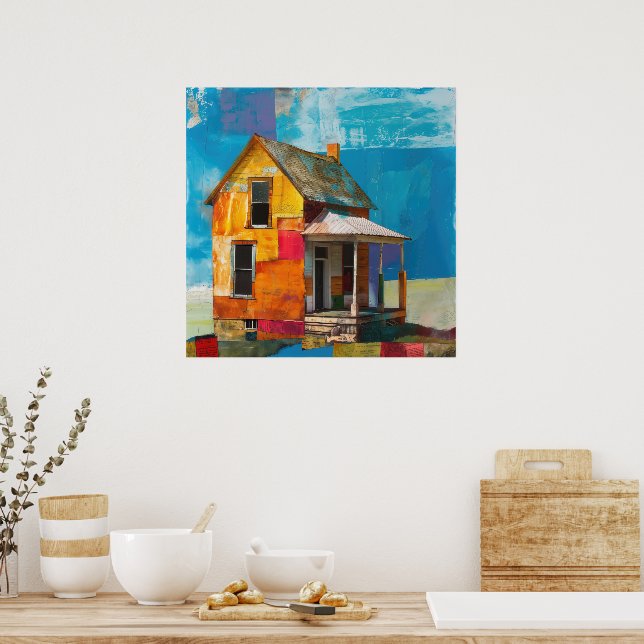 Ett kollage bestående av delar och struktur poster (Kök)