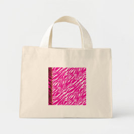 Ett komplicerat blommönster i rosa och vita, konst mini tygkasse