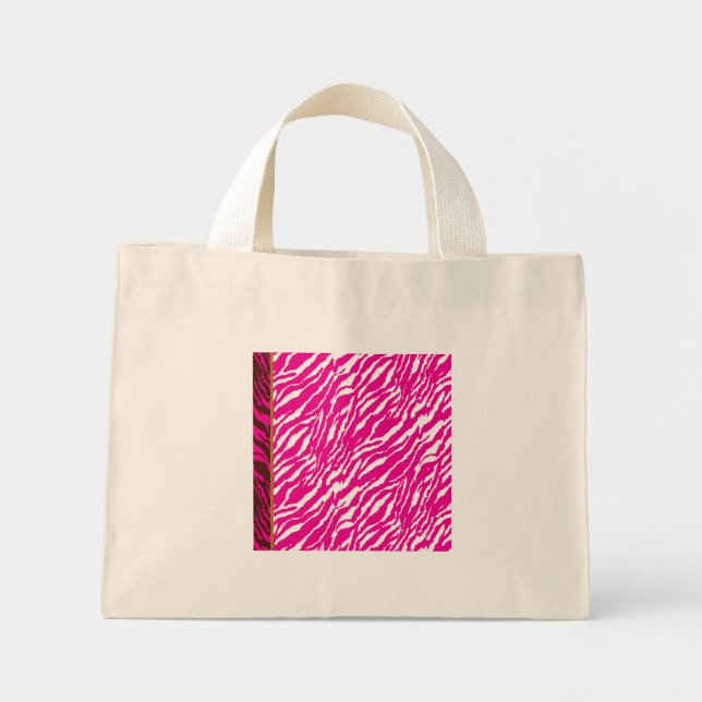 Ett komplicerat blommönster i rosa och vita, konst mini tygkasse (Framsidan)