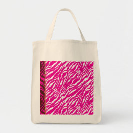 Ett komplicerat blommönster i rosa och vita, konst tygkasse