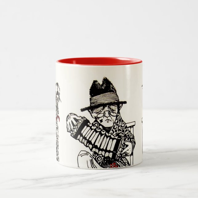 Ett konsertparty med dragspel för hundkråkagamal Två-Tonad mugg (Center)