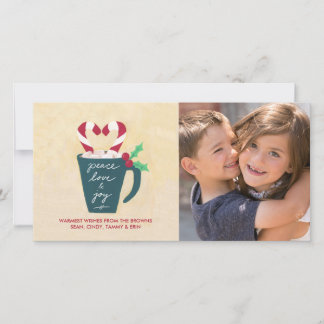 Ett Kopp av fred, Kärlek och Joy Photo Card Julkort