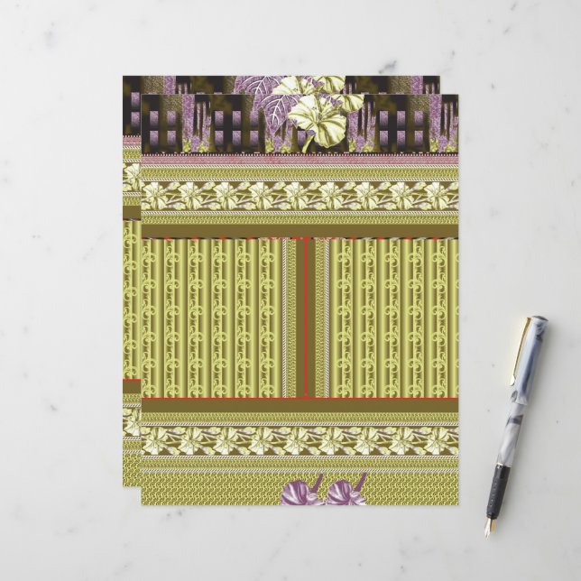 ett kor sytt mönster i vas med blommor (Fram/Back In Situ)