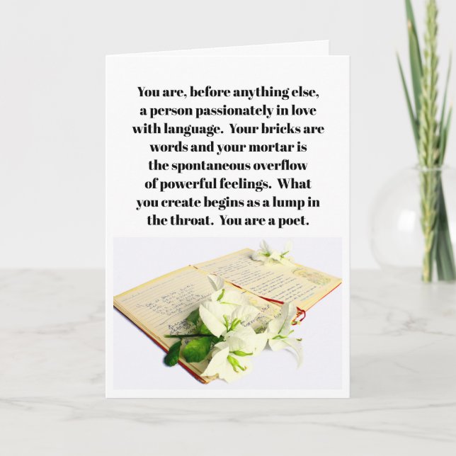 Ett kort för en poet (Framsida)