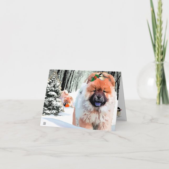 Ett kort för helgdag för SNÖDAGChow SKRÄDDARSY (Framsida)