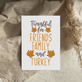 Ett kort för Thanksgiving för tacksamma vänner i f
