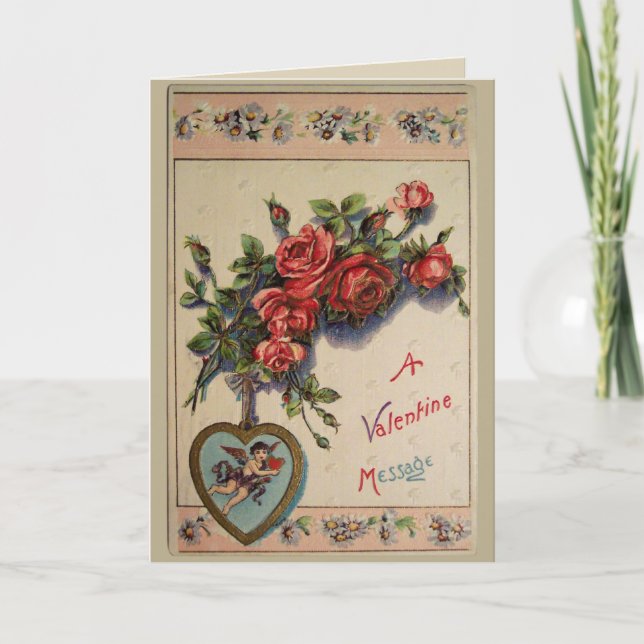 Ett kort för valentinmeddelandehälsning (Framsida)