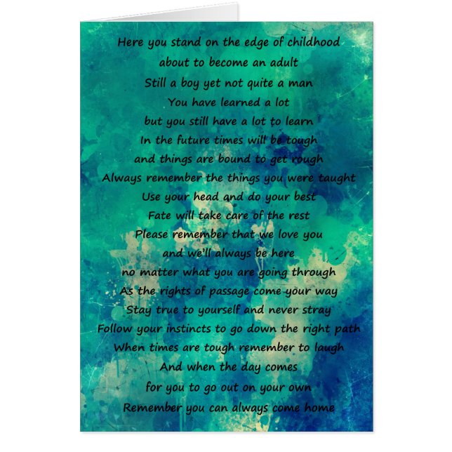 Ett kort för vår son (Framsidan)