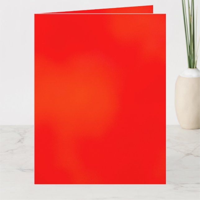 Ett kort med en djärv röd och orange gradientdesig (Framsida)
