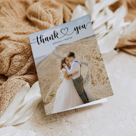 Ett kort med enkelt Heart Script-skript i Bröllop-