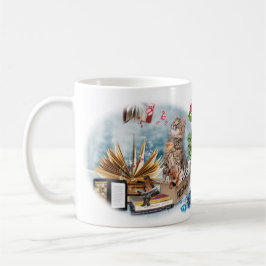 Ett kostnadsfritt bok-meddelande kaffemugg