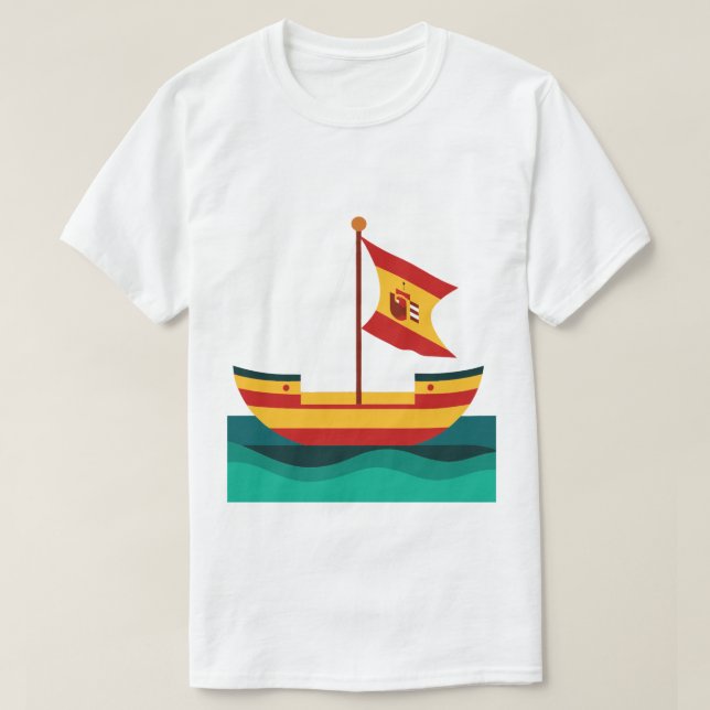 Ett Kreativ T'shirt för spanska båtar som säljer T Shirt (Design framsida)