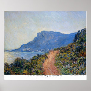Ett kust- beskådar med en fjärd vid Claude Monet Poster