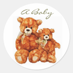 Ett kuvertförslutningsfästen för Nalle i Baby Runt Klistermärke