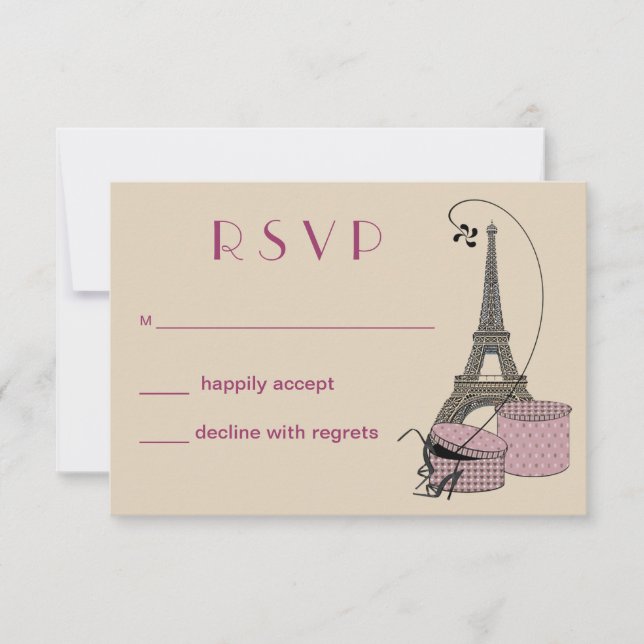 Ett kvällssvarskort i Paris Party OSA Kort (Framsida)