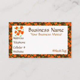 Ett kvinnligt blomstrande Affärskort i Orange Rabattkort