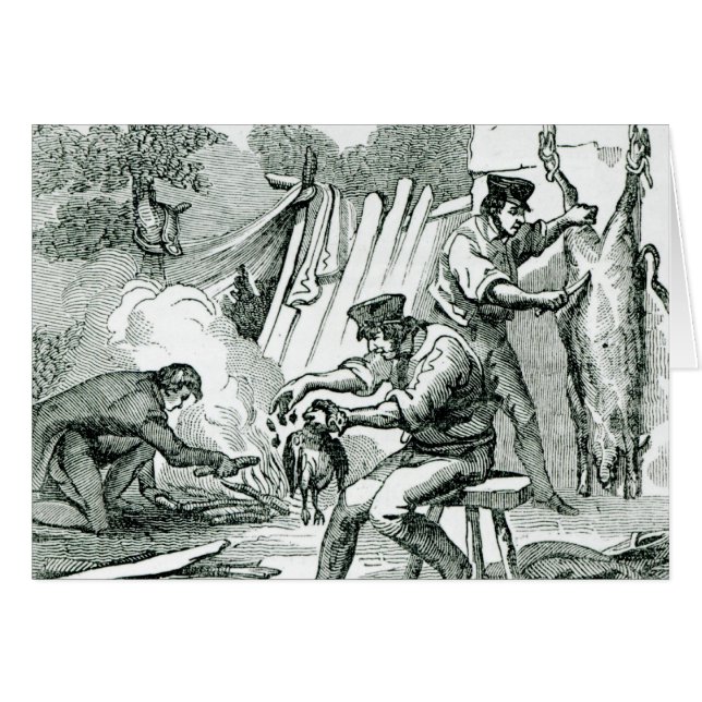 Ett lägerkök, 1856 hälsningskort (Framsidan Horizontal)