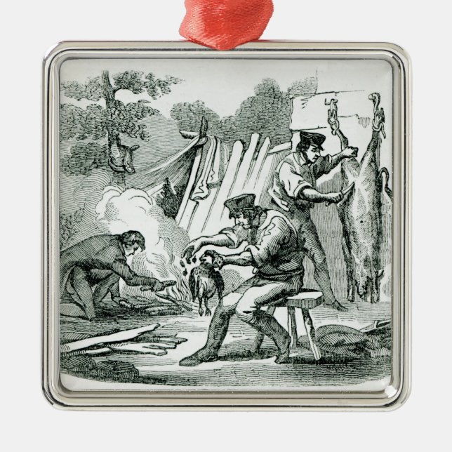 Ett lägerkök, 1856 julgransprydnad metall (Framsidan)