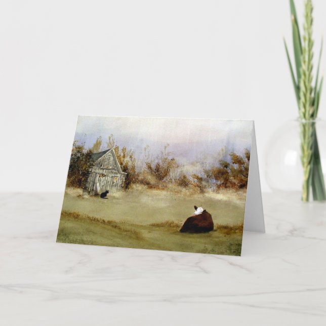 Ett långt väntanhälsningkort kort (Framsida)