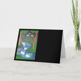 Ett lås med sju Svanar-A-simmande Helgkort