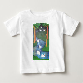 Ett lås med sju Svanar-A-simmande Tee Shirt