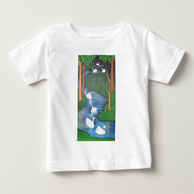 Ett lås med sju Svanar-A-simmande Tee Shirt (Framsida)