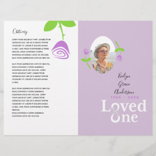 Ett Lavender Ro Memorial Service-program Reklamblad