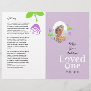 Ett Lavender Ro Memorial Service-program Reklamblad