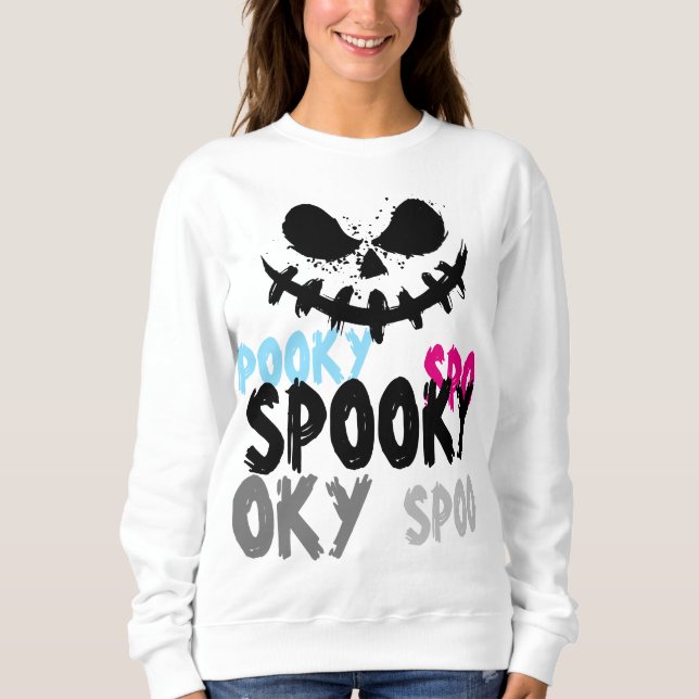 Ett leende av Ansikte Halloween Sweatshirt T Shirt (Framsida)