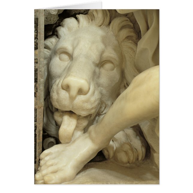 Ett lejont slicka foten av Daniel Hälsningskort (Framsidan)