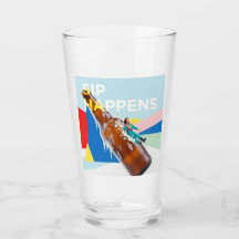 Ett lekfullt “Sip Happens” drickglas