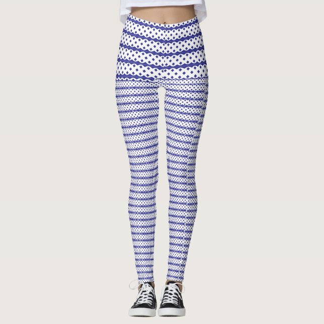 Ett levande blå himmel med spridda vita moln. leggings (Framsida)