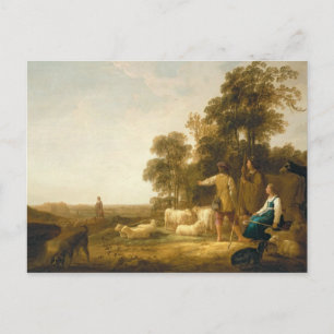 Ett liggande med Shepherds och herdesser Vykort