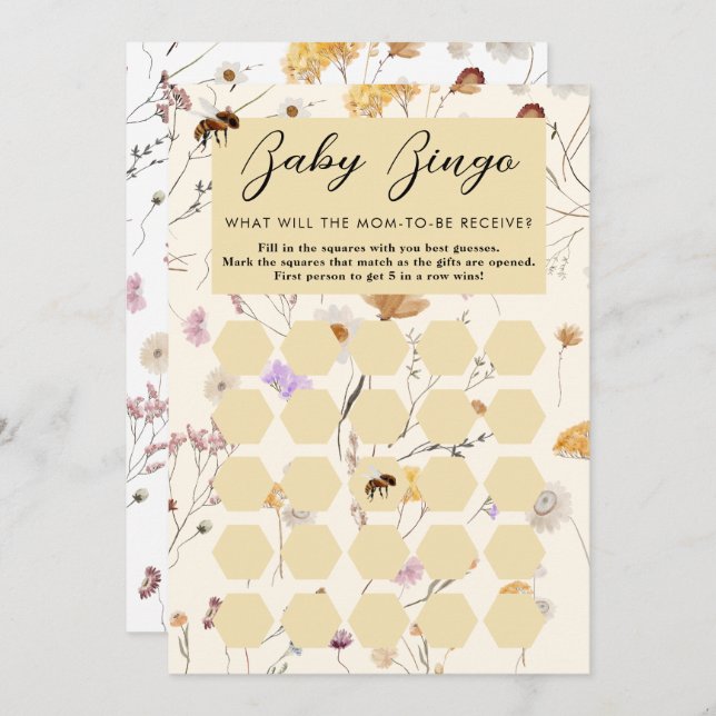 Ett litet Baby-babyvykort för honung Inbjudningar (Fram/baksida)